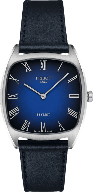 Women's Swiss Stylist Blue Leather Strap Watch 32mm