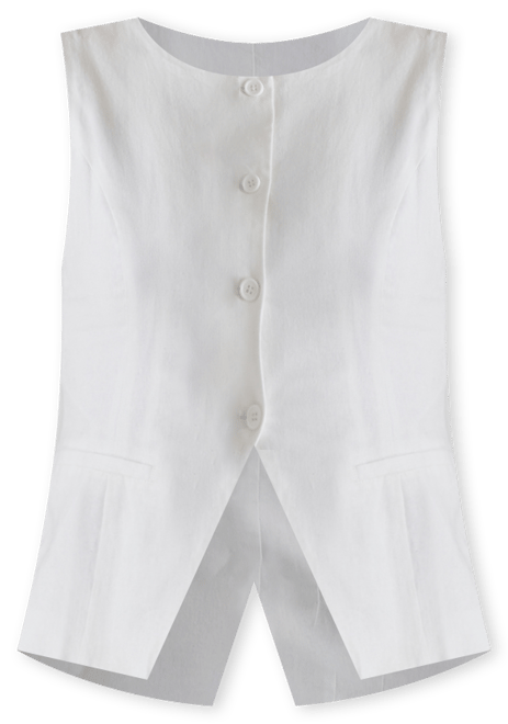 売れ筋商品|||エレントレイシー カットソー トップス レディース Women's Tailored Button-Front Linen Blend Vest White Steve Madden Women's Wesley Button-Front Linen-Blend Vest