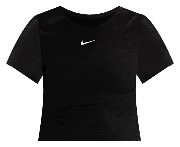 Nike Pro Women's Dri-FIT Short-Sleeve Cropped Jacquard Top