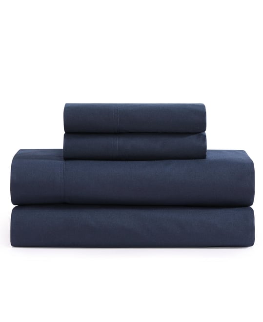 Solid 200-Thread Count Cotton Percale 4-Pc. Sheet Set, King