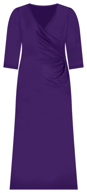 Fitted V-Neck Side Slit Maxi Dress