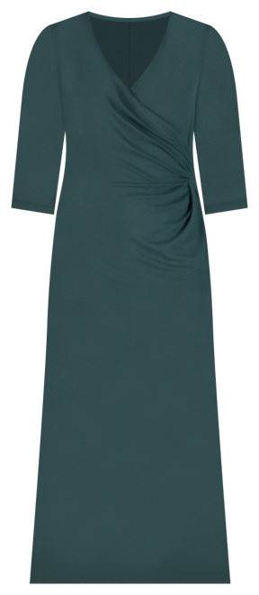 Fitted V-Neck Side Slit Maxi Dress