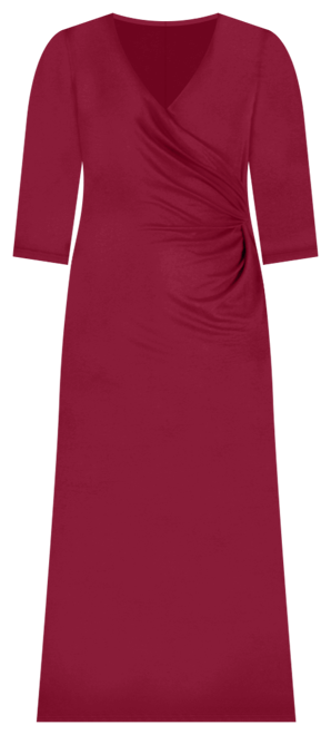 Fitted V-Neck Side Slit Maxi Dress