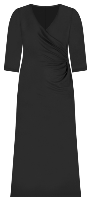 Fitted V-Neck Side Slit Maxi Dress