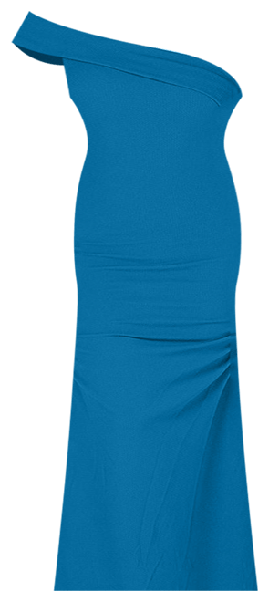 Plus Size Formal One Shoulder Ruched Mermaid Maxi Dress