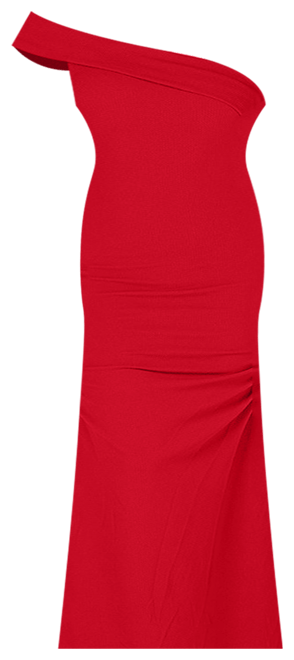 Plus Size Formal One Shoulder Ruched Mermaid Maxi Dress