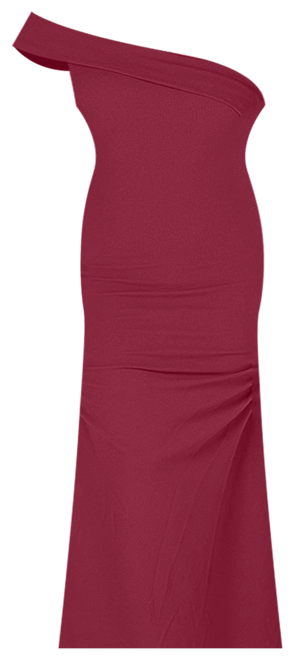 Plus Size Formal One Shoulder Ruched Mermaid Maxi Dress