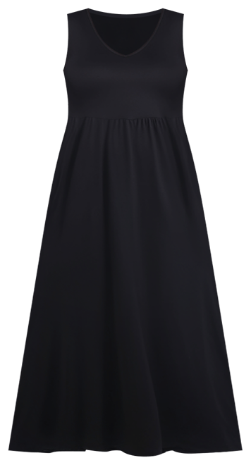 Plus Size Maxi Sleeveless Dress with Pockets