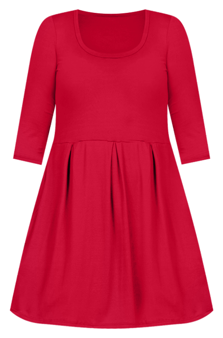 Plus Size Fit and Flare Elbow Sleeves Dress