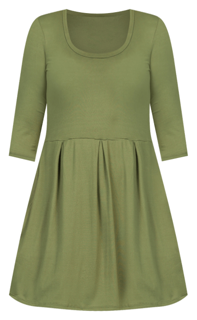 Plus Size Fit and Flare Elbow Sleeves Dress