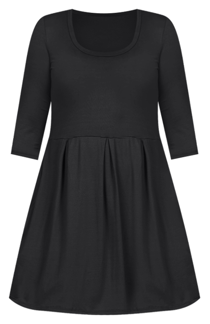 Plus Size Fit and Flare Elbow Sleeves Dress
