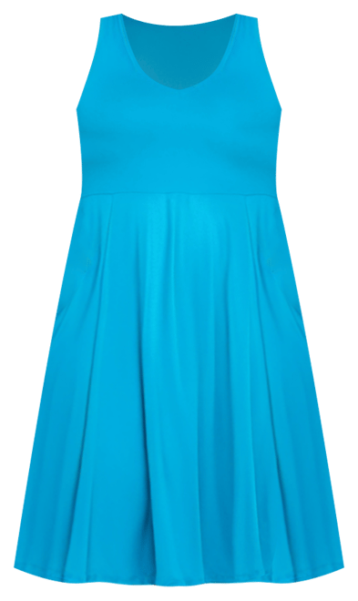 Plus Size Sleeveless Midi Fit and Flare Pocket Dress