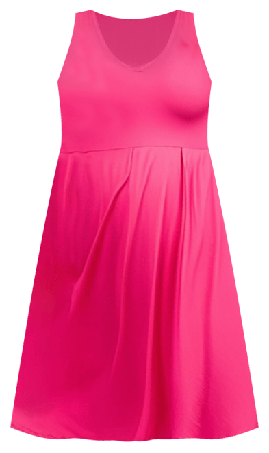 Plus Size Sleeveless Midi Fit and Flare Pocket Dress