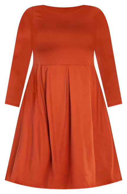 Plus Size Long Sleeve Fit and Flare Midi Dress