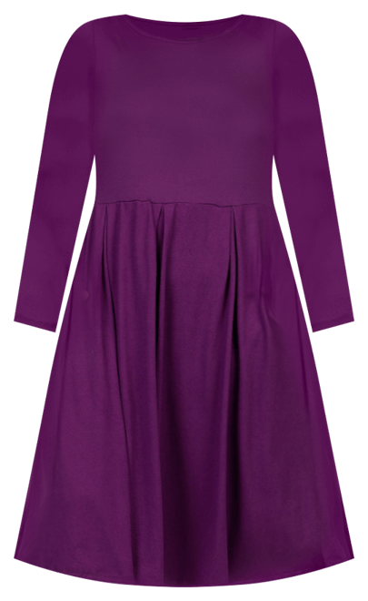 Plus Size Long Sleeve Fit and Flare Midi Dress
