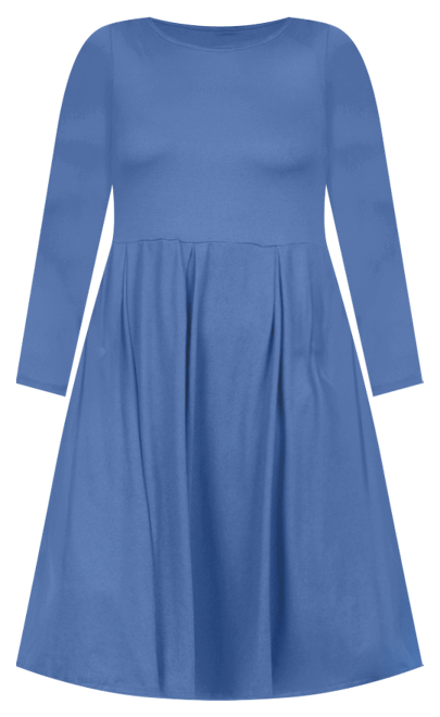 Plus Size Long Sleeve Fit and Flare Midi Dress