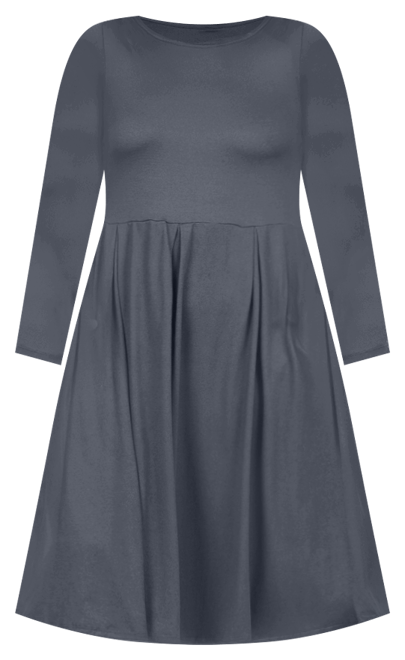 Plus Size Long Sleeve Fit and Flare Midi Dress