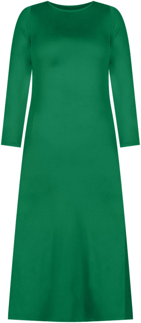 Plus Size Long Sleeve Side Slit Fitted Maxi Dress