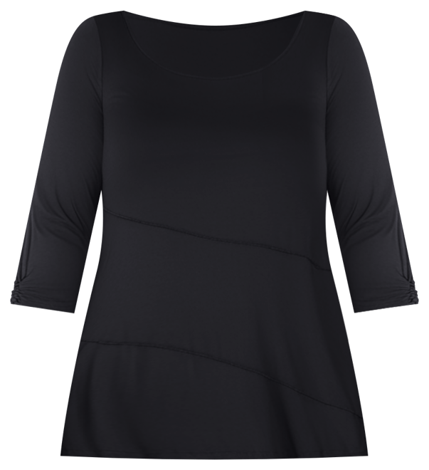 Plus Size Ruched Sleeve Swing Tunic Top