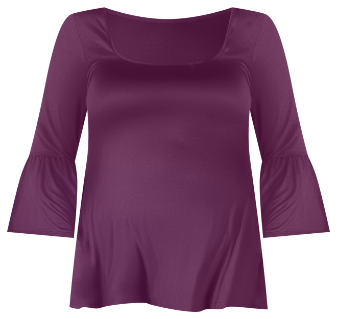 Plus Size Long Bell Sleeve Flared Tunic Top