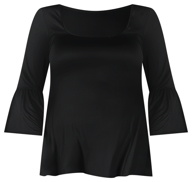 Plus Size Long Bell Sleeve Flared Tunic Top