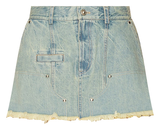 Studs Mini Distressed Denim Skirt