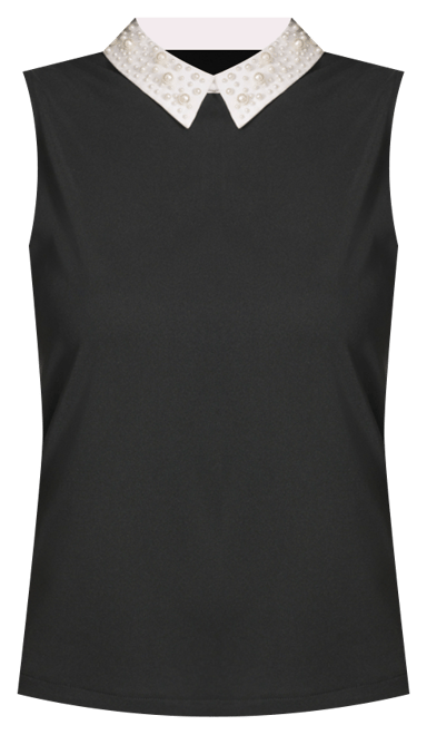 Women's Embellished Collar Sleeveless Blouse