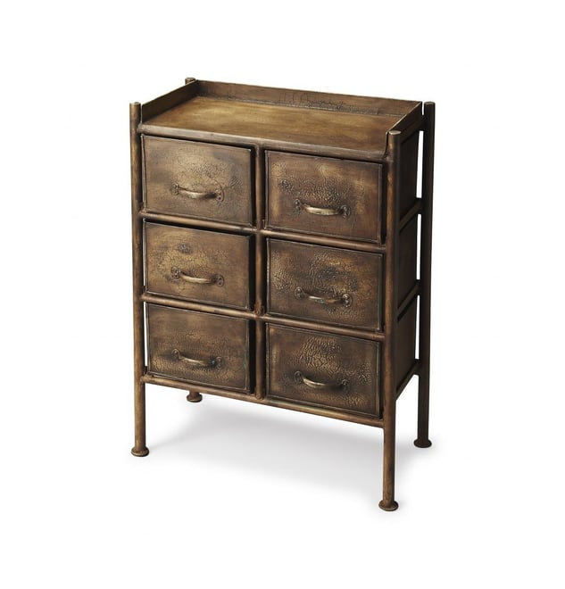 Modern Metal Six-Drawer Dresser for Clothes and Accessories