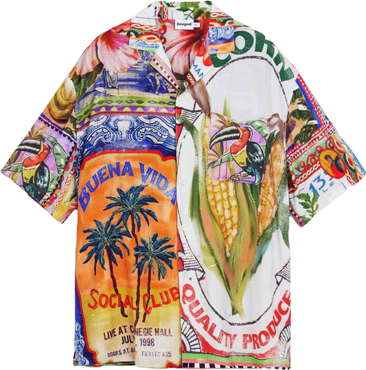 Men's Short-sleeve postcard shirt