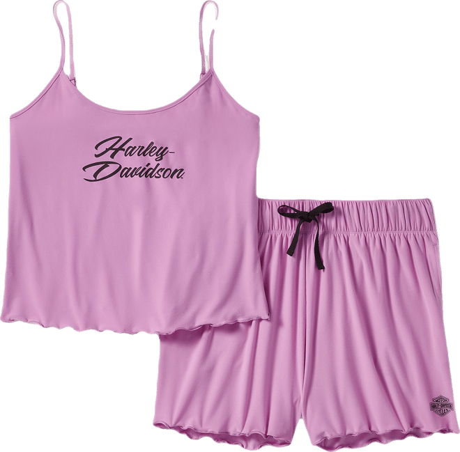 Women's Lettuce Trim Pajama Short Set