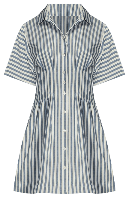 Alex Marie Sophia Stripe Point Collared Short Sleeve Dress | Dillard's