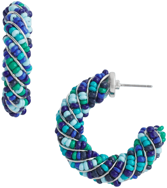 No Droop® Beaded Hoop Earrings