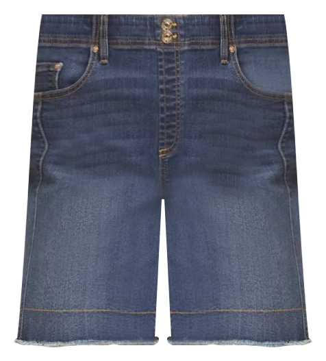 Pull-On Fray Hem Shorts
