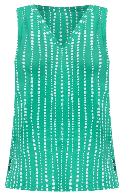Polka-Dot Sleeveless V-Neck Tank