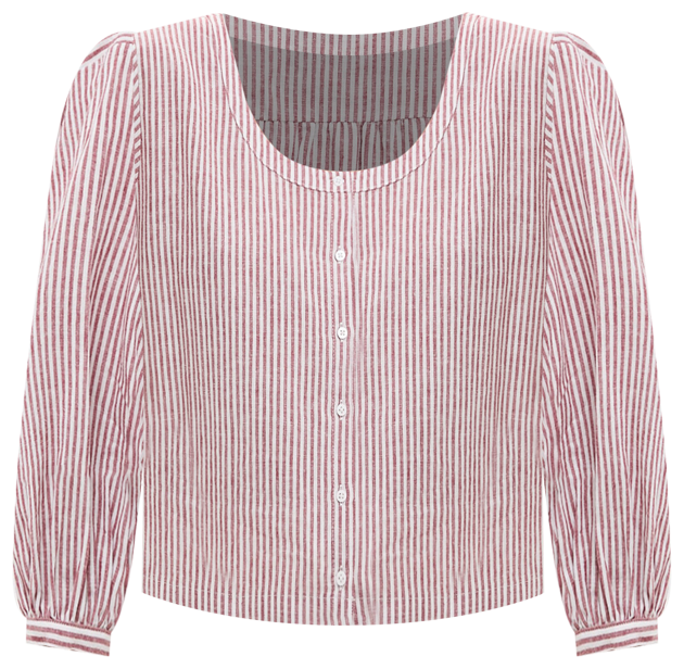 Red Stripe Linen Kennedi Blouse