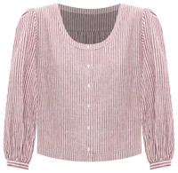 Red Stripe Linen Kennedi Blouse