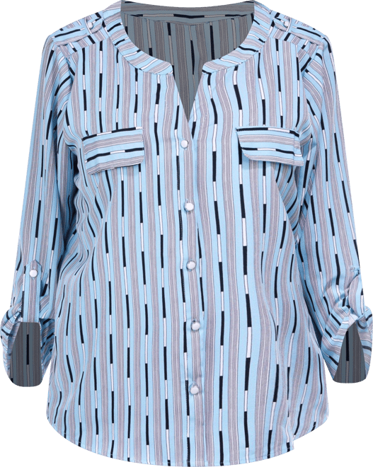 Adrienne Vittadini Womens 3/4 Sleeve Silky Stretch Top