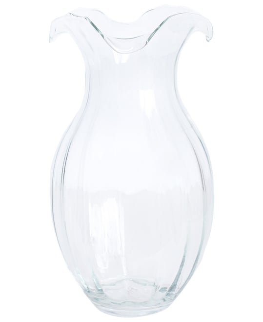 Hibiscus Glass Vertical Fluted Vase, Large