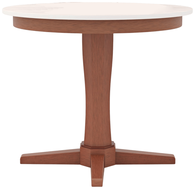 Wooden Round Dining Table with Pedestal Base