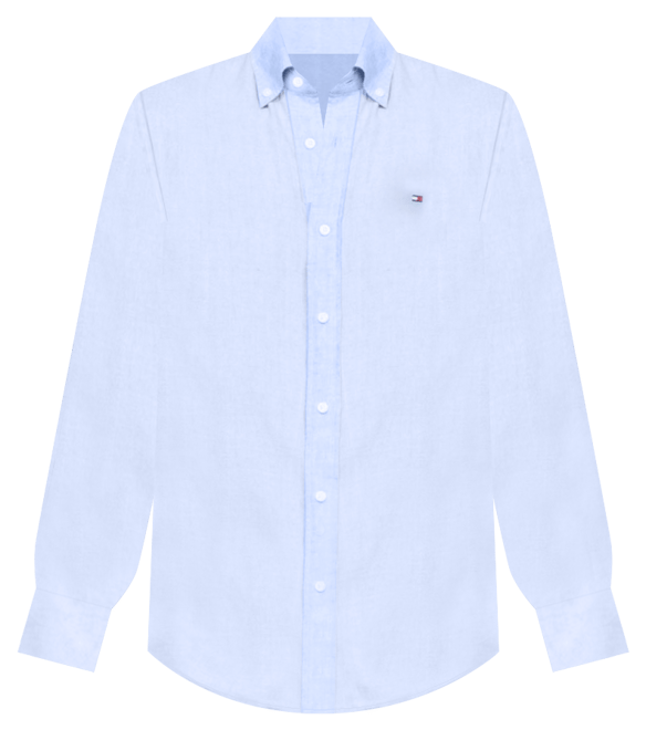 Men's Pigment-Dyed Linen Button-Down Long Sleeve Shirt