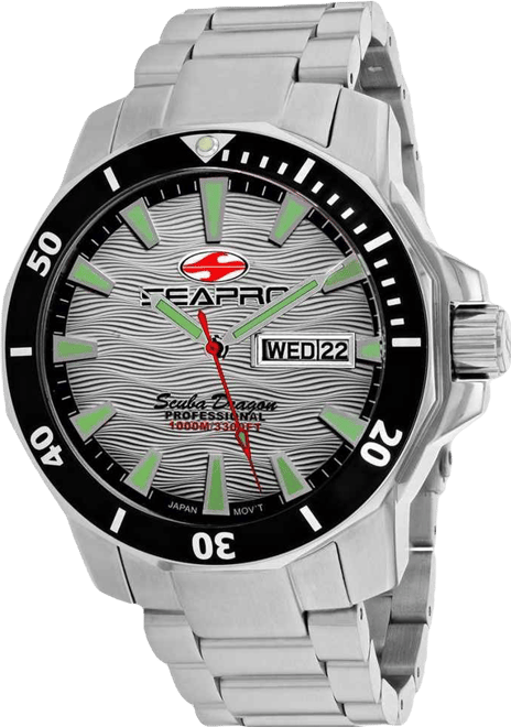 Men's Scuba Dragon Diver Limited Edition 1000 Meters Silver Dial Watch