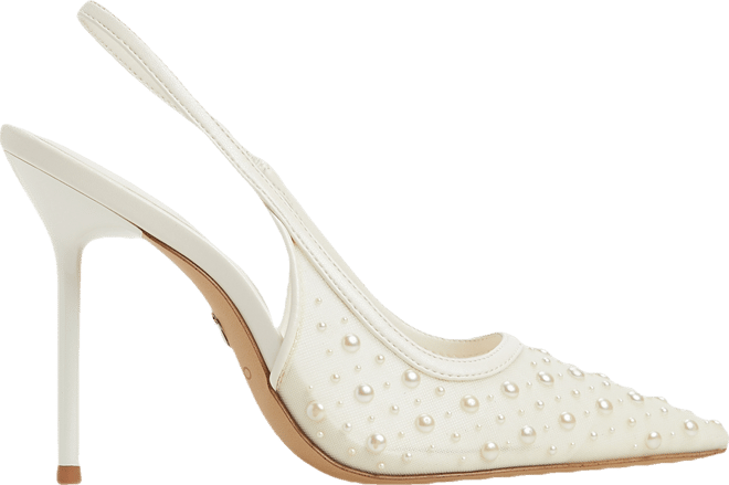 Women's Pearlescent Pointed-Toe Slingback Pumps