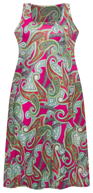 Plus Size Print Scoop Neck A-Line Sleeveless Maxi Dress