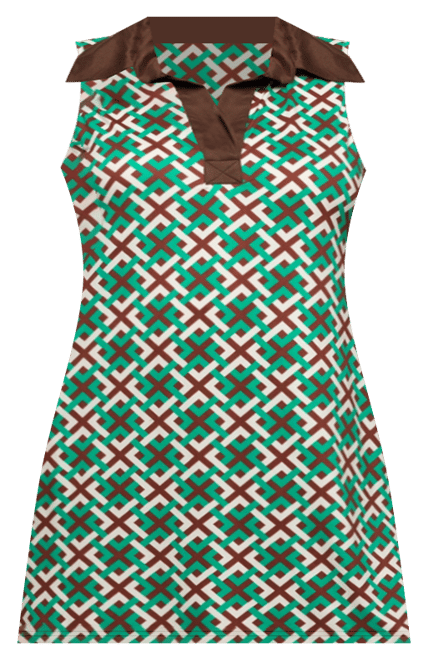 Plus Size Sleeveless Collared Mini Dress