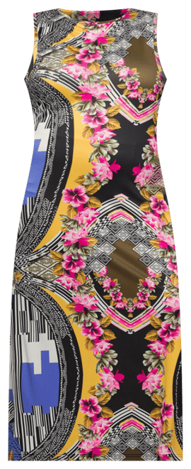 Plus Size Print Sleeveless Side Slit Maxi Dress