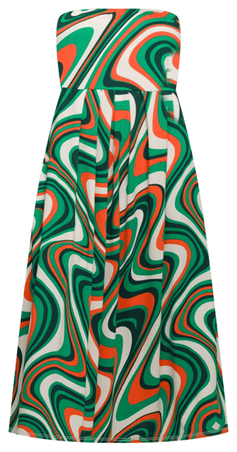 Plus Size A-Line Strapless Maxi Dress with Pockets