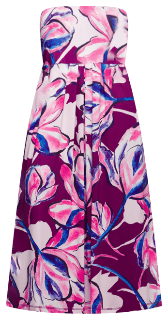 Plus Size A-Line Strapless Maxi Dress with Pockets