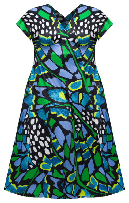 Plus Size V-Neck Empire Waist Cap Sleeve Maxi Dress