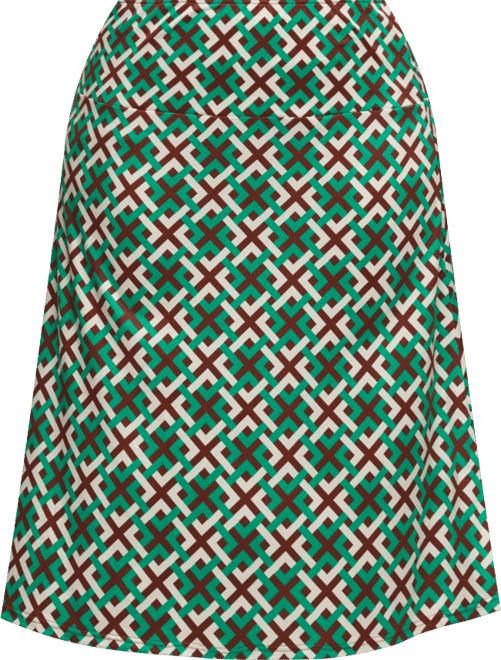 Plus Size Print Comfortable Elastic Waist Knee Length Skirt