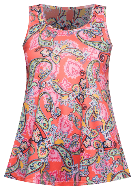 Plus Size Casual Print Scoop Neck Tank Top